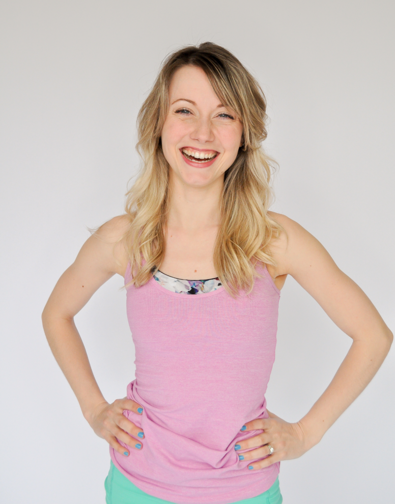 Heidi friese, owner of Move With HPA for dancers headshot in pink tank top dance shirt